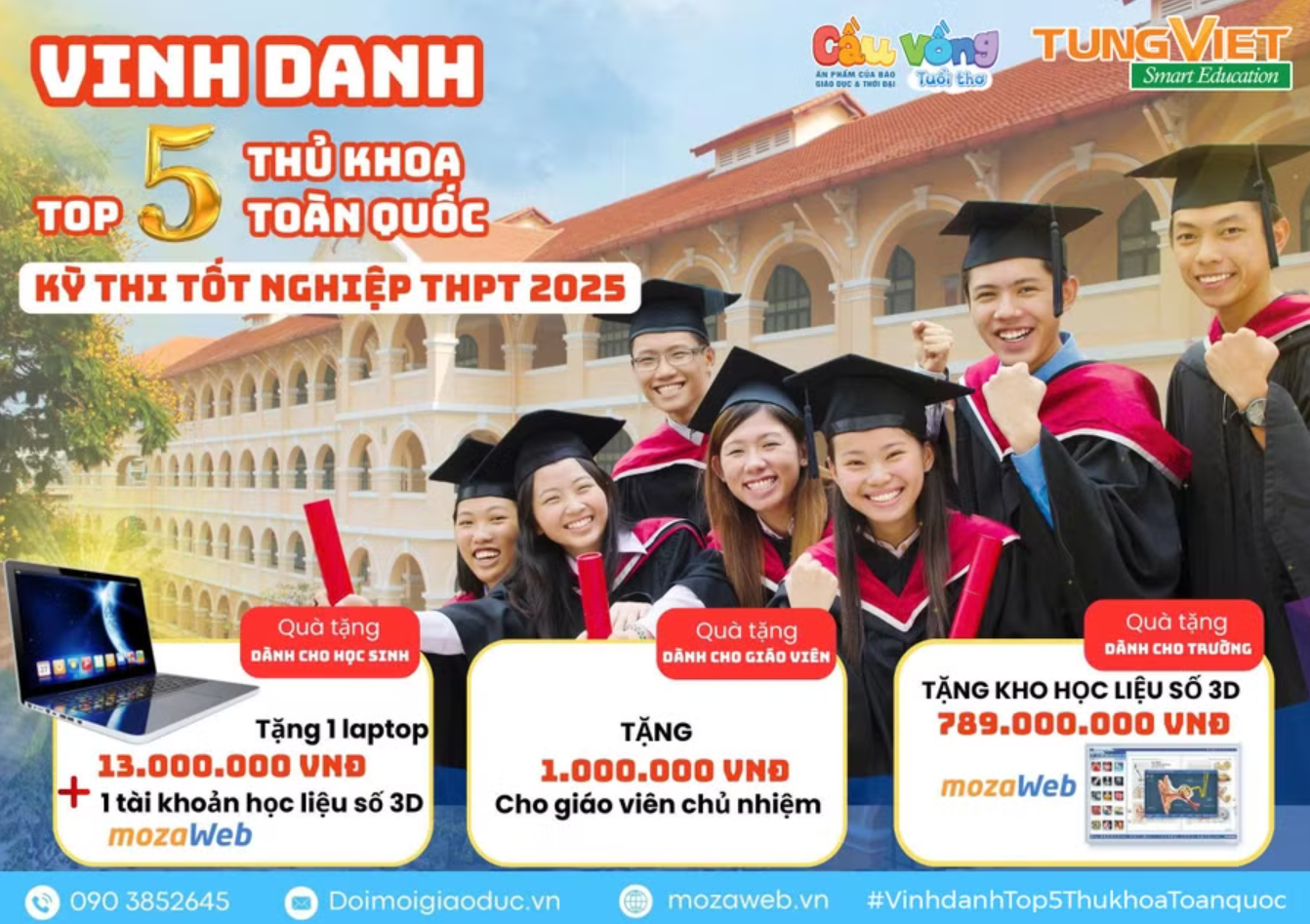 Vinh danh top 5 thủ khoa toàn quốc Kỳ thi tốt nghiệp THPT 2025